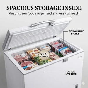 MIDEA 11 CU.FT CHEST FREEZER WHITE | MD-RC405FZR01 - Image 