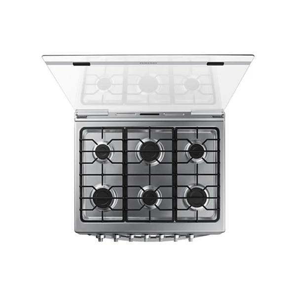 SAMSUNG 30" 6-BURNERs GAS RANGE, SILVER | NX52D3000MV/AX - Image 