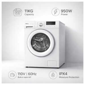 PREMIUM 11KG FRONT LOAD WASHER WITH HEATING ELEMENT WHITE | PWMF115XW - Image 