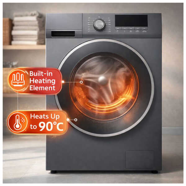 PREMIUM 11KG FRONT LOAD WASHER WITH HEATING ELEMENT GREY | PWMF116XS - Image 