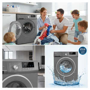 PREMIUM 11KG FRONT LOAD WASHER WITH HEATING ELEMENT GREY | PWMF116XS - Image 