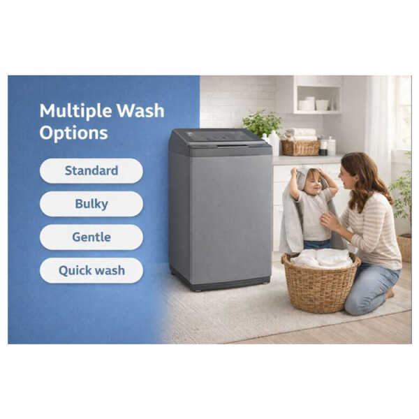 PREMIUM 14KG TOP LOAD WASHER WITH IMPELLER GREY | PWMT1416XS - Image 