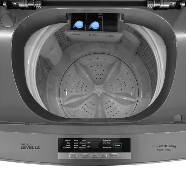 PREMIUM 18KG TOP LOAD WASHER WITH IMPELLER GREY | PWMT1816XS - Image 