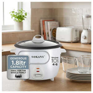 SOKANY 1.8L / 10 CUP UNCOOKED RICE COOKER | SK-07058 - Image 