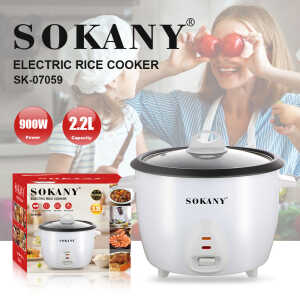 SOKANY 2.2L 11 CUP UNCOOKED RICE COOKER WHTE  | SK-07059 - Image 