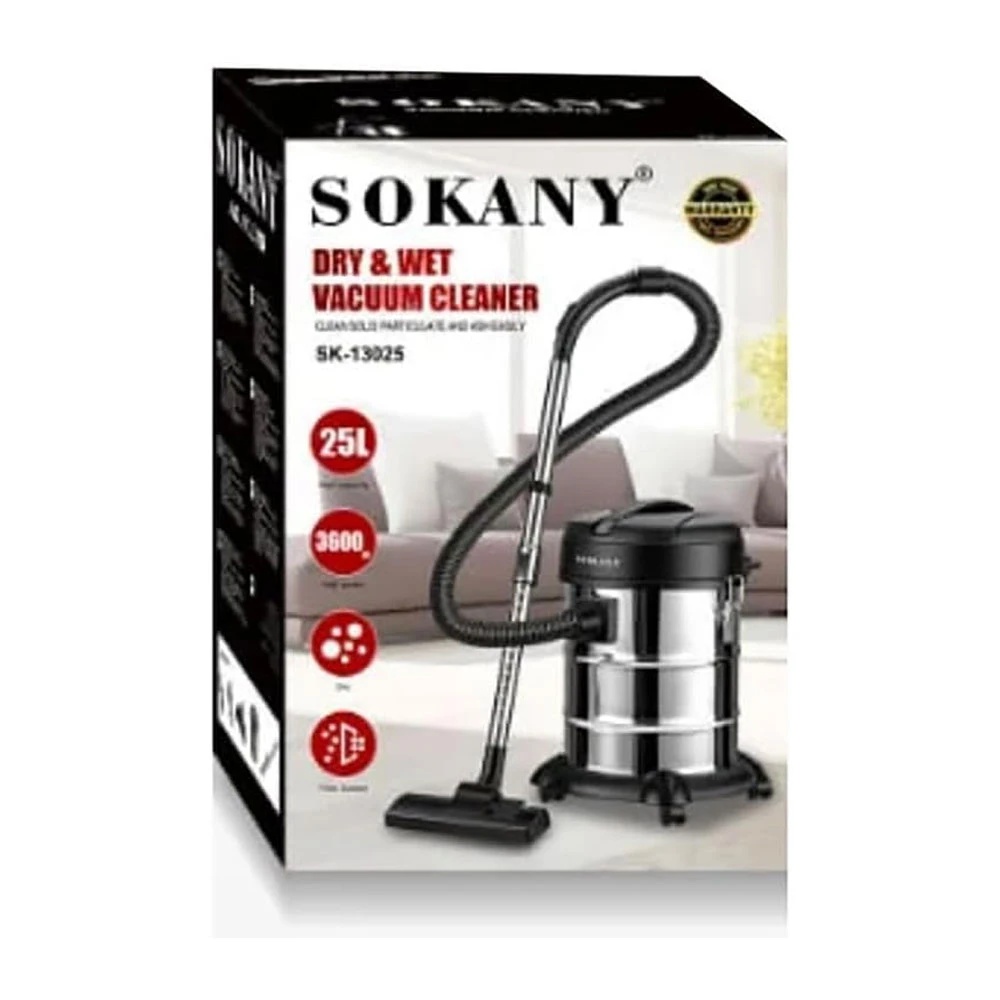 SOKANY VACUUM CLEANER 25LTR 3600W | SK-13025 - Image 