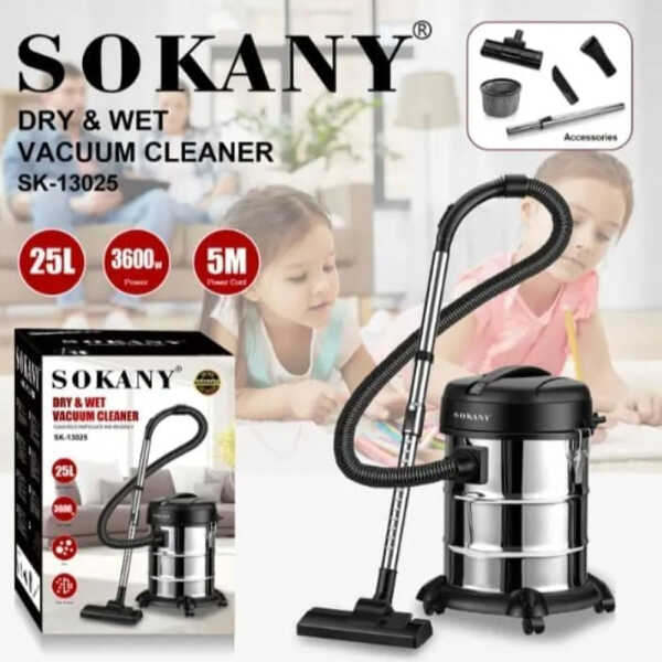 SOKANY VACUUM CLEANER 25LTR 3600W | SK-13025 - Image 