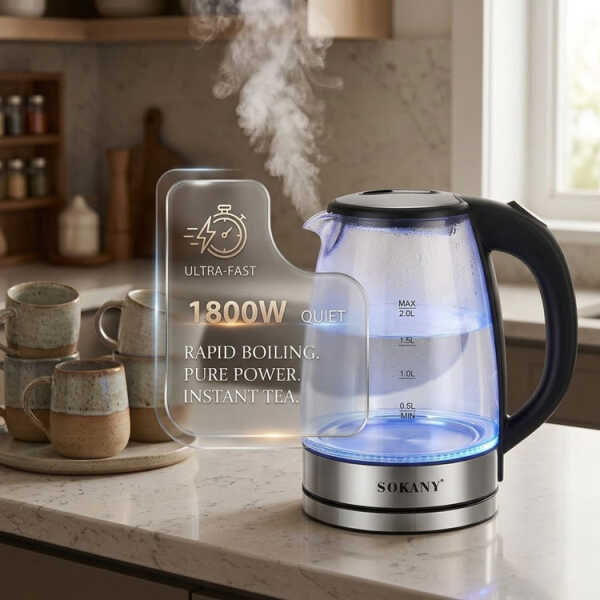 SOKANY 2L CORDLESS ELECTRIC KETTLE 110V-1800W | SK-SH1098 - Image 