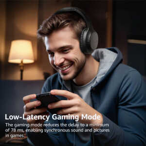 TOZO H100 NOISE CANCELLING W/MIC OVER EAR WIRELESS HEADPHONES BLACK | TOZOH100BLK - Image 