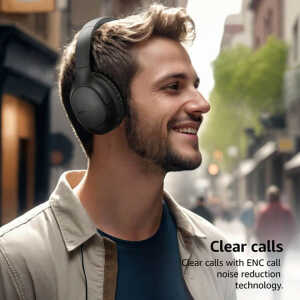 TOZO H100 NOISE CANCELLING W/MIC OVER EAR WIRELESS HEADPHONES BLACK | TOZOH100BLK - Image 