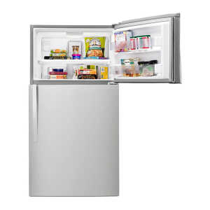 WHIRPOOL 22 CU.FT TOP FREEZER AUTOMATIC DEFROST MONOCHROMATIC STAINLESS STEEL REFRIGERATOR | WRT541SZDM - Image 