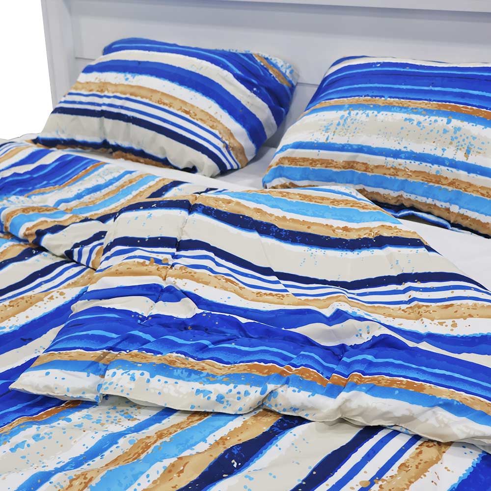 Soft breathable multicolor striped fabric close-up detail