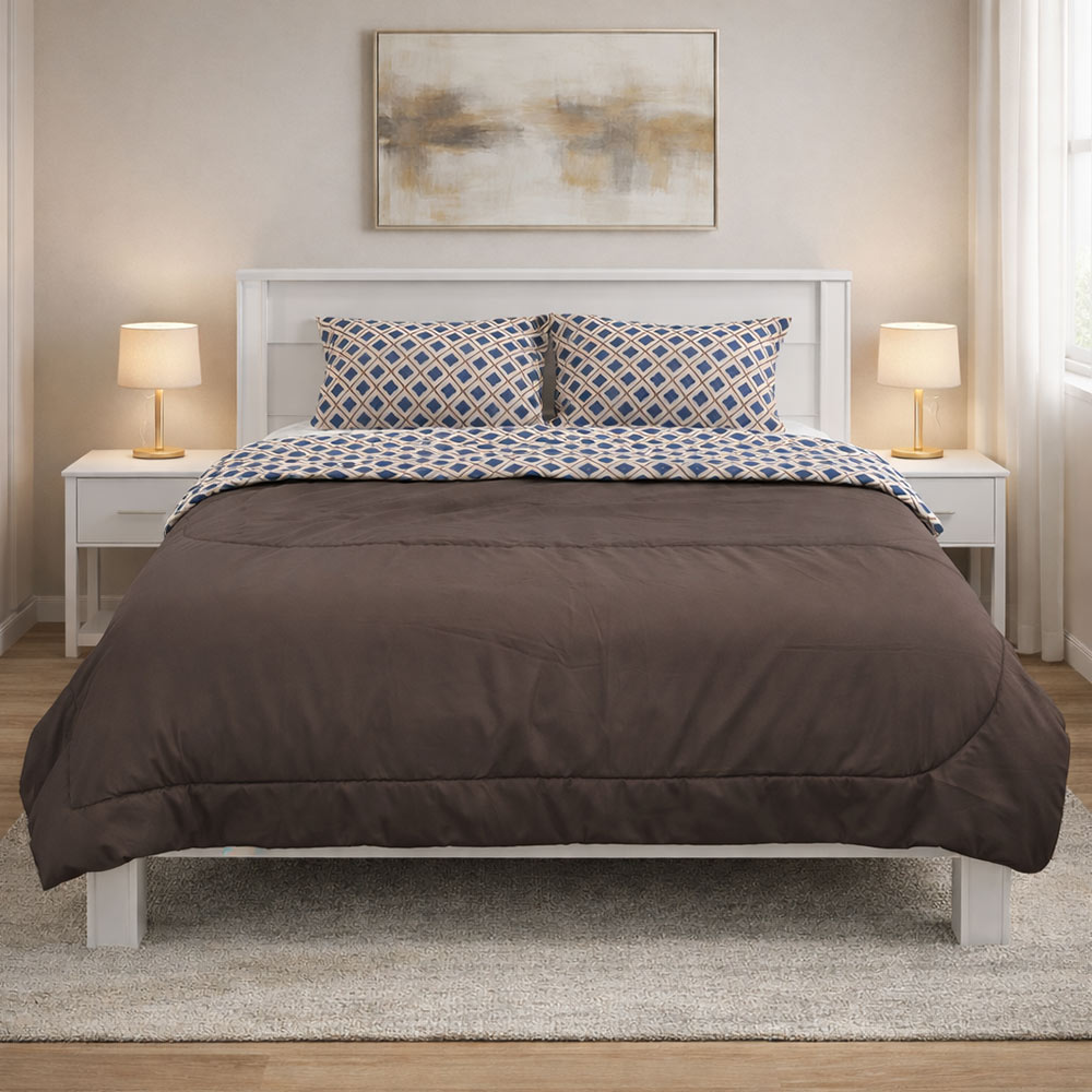 Christy's dark brown reversible 3 piece comforter set