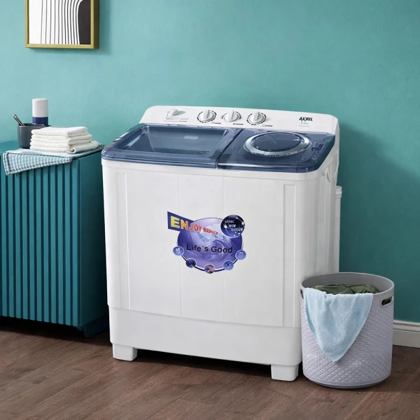 AXXEL 8KG SEMI-AUTOMATIC TWIN TUB WASHING MACHINE 110V WHITE | AWM800 - Image 