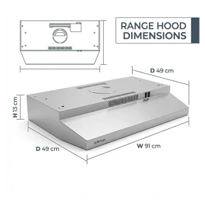 BERKLAYS 90CM RANGE HOOD INOX | BH36XC12X - Image 