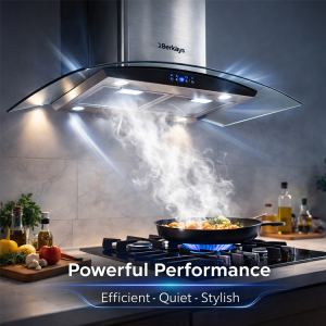 BERKLAYS 60 CM INOX RANGE HOOD STAINLESS STEEL | BHDECO6028.16 - Image 