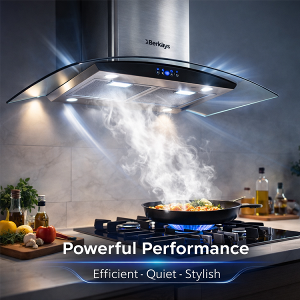 BERKLAYS 60 CM INOX RANGE HOOD STAINLESS STEEL | BHDECO6028.16 - Image 