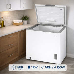 MIDEA 7 CUFT/198L CHEST FREEZER 115V WHITE | MD-RC07-F01 - Image 