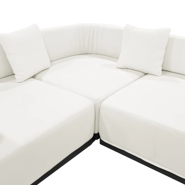 SOLEA U LOUNGE 7 PIECES OUTDOOR SETS WITH 5 SEATS OFF WHITE | KM1244 - Image 