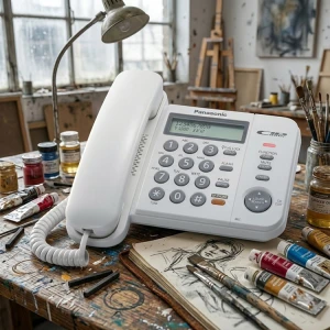 PANASONIC CORDED TELEPHONE W/SPEAKERPHONE WHITE | KX-TS580 - Image 