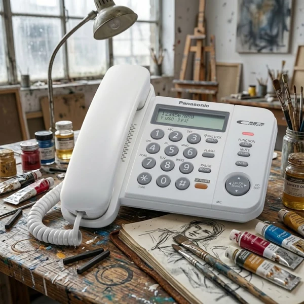 PANASONIC CORDED TELEPHONE W/SPEAKERPHONE WHITE | KX-TS580 - Image 