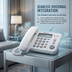 PANASONIC CORDED TELEPHONE W/SPEAKERPHONE WHITE | KX-TS580 - Image 