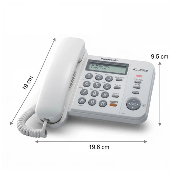 PANASONIC CORDED TELEPHONE W/SPEAKERPHONE WHITE | KX-TS580 - Image 