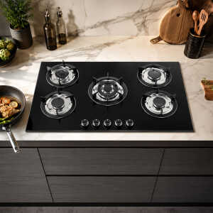 GLOBAL 5 BURNERS 36" BUILT-IN GLASS COOKTOP | L0905004 - Image 