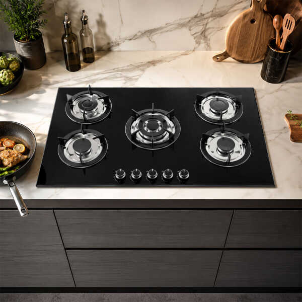 GLOBAL 5 BURNERS 36" BUILT-IN GLASS COOKTOP | L0905004 - Image 