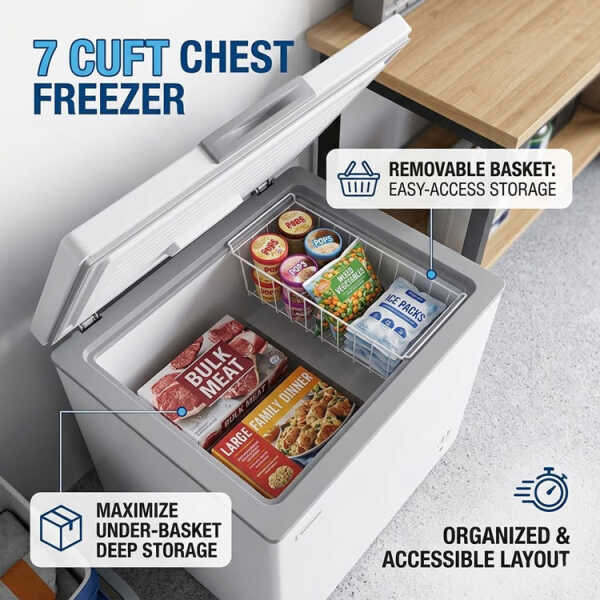 MIDEA 7 CUFT/198L CHEST FREEZER 115V WHITE | MD-RC07-F01 - Image 