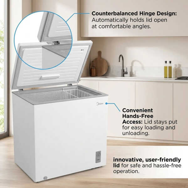 MIDEA 7 CUFT/198L CHEST FREEZER 115V WHITE | MD-RC07-F01 - Image 