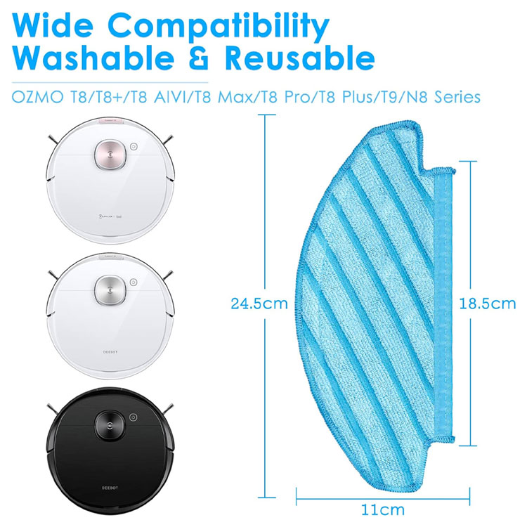 Replacement mop pads for ECOVACS DEEBOT vacuum series