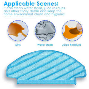 10PC RESUABLE & WASHABLE MOP PAD FOR N10 ECOVAC DEEBOT VACUUM CLEANER | N10-MPPD - Image 