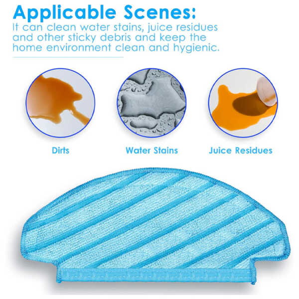 10PC RESUABLE & WASHABLE MOP PAD FOR N10 ECOVAC DEEBOT VACUUM CLEANER | N10-MPPD - Image 