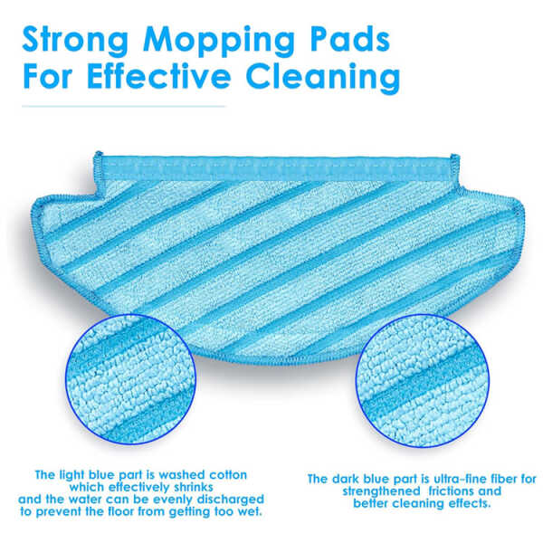 10PC RESUABLE & WASHABLE MOP PAD FOR N10 ECOVAC DEEBOT VACUUM CLEANER | N10-MPPD - Image 
