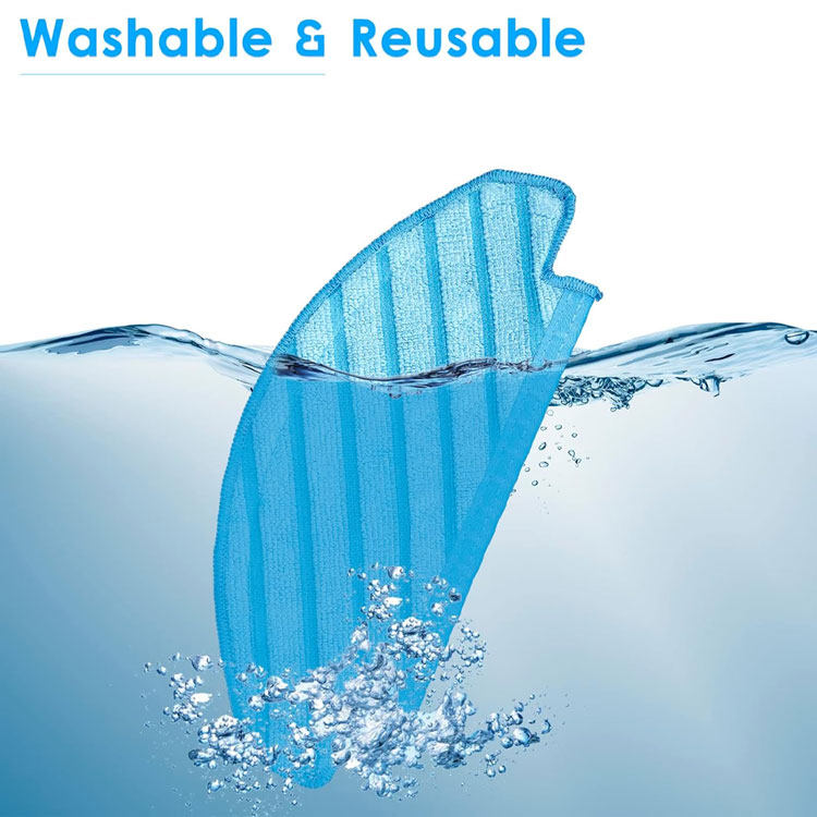 Washable and reusable blue microfiber robot vacuum pad