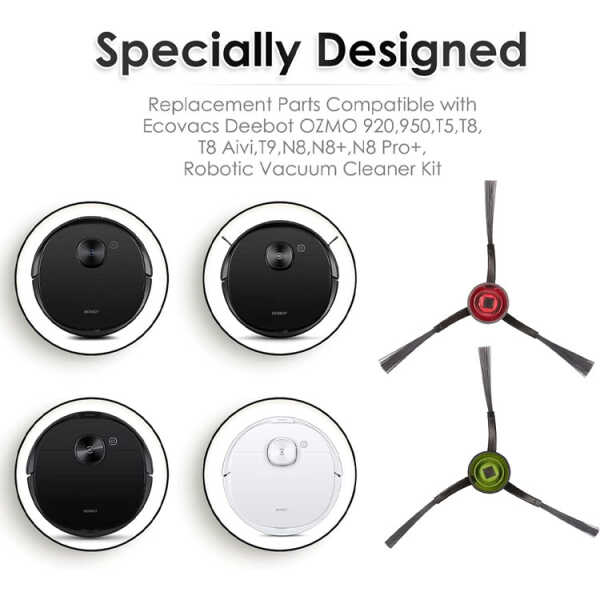 2PC REPLACEMENT SIDE BRUSHES FOR N10 ECOVACS DEEBOT VACUUM CLEANER | N10-SB - Image 