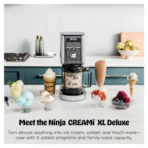NINJA CREAMI DELUXE ICE CREAM MAKER, TWO 24-OZ FAMILY-SIZE TUBS, WITH 11-IN-1 PROGRAMS | NC501 - Image 
