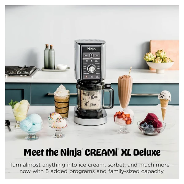 NINJA CREAMI DELUXE ICE CREAM MAKER, TWO 24-OZ FAMILY-SIZE TUBS, WITH 11-IN-1 PROGRAMS | NC501 - Image 