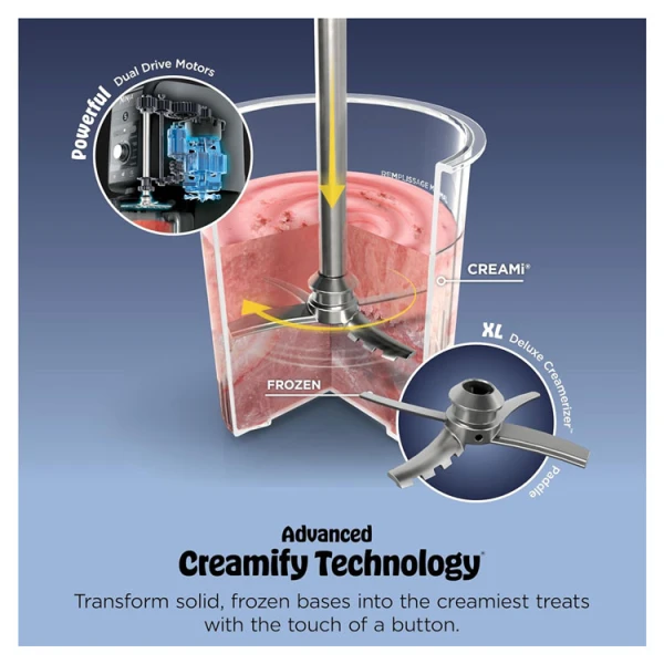 NINJA CREAMI DELUXE ICE CREAM MAKER, TWO 24-OZ FAMILY-SIZE TUBS, WITH 11-IN-1 PROGRAMS | NC501 - Image 