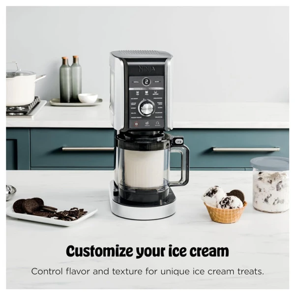 NINJA CREAMI DELUXE ICE CREAM MAKER, TWO 24-OZ FAMILY-SIZE TUBS, WITH 11-IN-1 PROGRAMS | NC501 - Image 