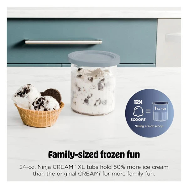 NINJA CREAMI DELUXE ICE CREAM MAKER, TWO 24-OZ FAMILY-SIZE TUBS, WITH 11-IN-1 PROGRAMS | NC501 - Image 