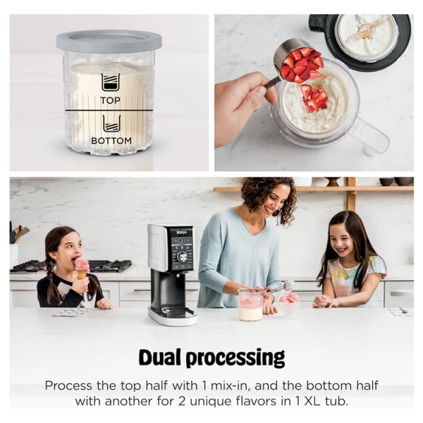 NINJA CREAMI DELUXE ICE CREAM MAKER, TWO 24-OZ FAMILY-SIZE TUBS, WITH 11-IN-1 PROGRAMS | NC501 - Image 