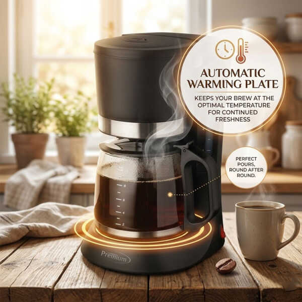 PREMIUM 8-10 CUPS COFFEE MAKER BLACK 120V-700W | PCM599B - Image 