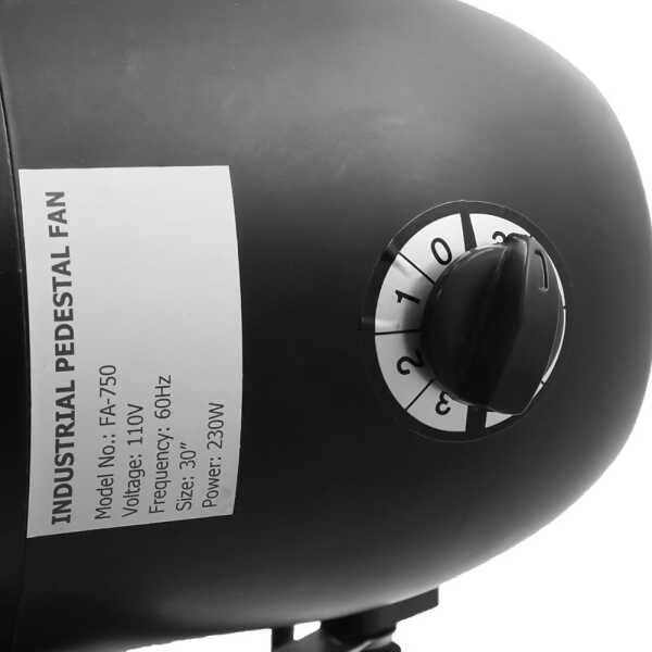 PRIMO 30" INDUSTRIAL 2-IN-1 WALL PEDESTAL FAN, BLACK | PR-3001S/W - Image 