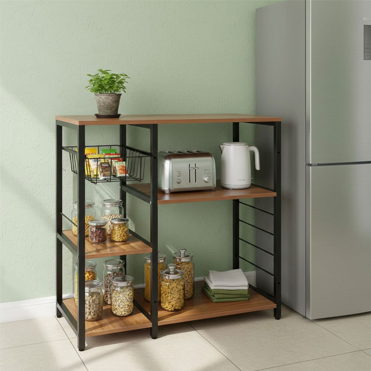 Modern industrial pantry shelf for appliances and jars
