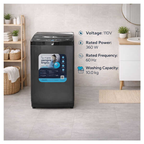 MYSTIC 10KG TOP LOAD WASHER WITH IMPELLER GREY | WMA1010 - Image 