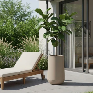 YOU PLANTERS ALLURE LARGE PLANT POT | YP-ALLURE-L/BEIGE - Image 