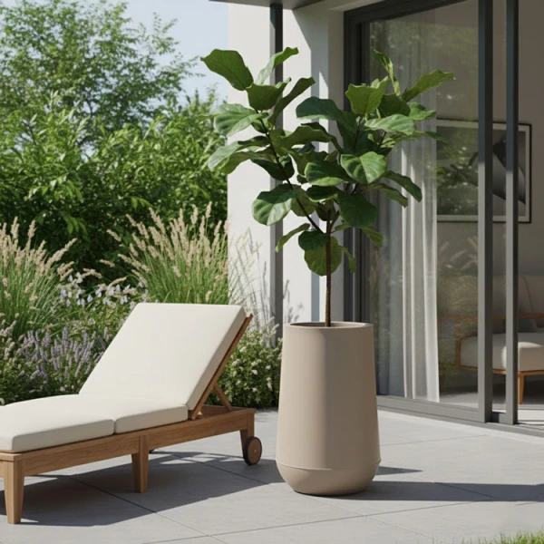 YOU PLANTERS ALLURE LARGE PLANT POT | YP-ALLURE-L/BEIGE - Image 