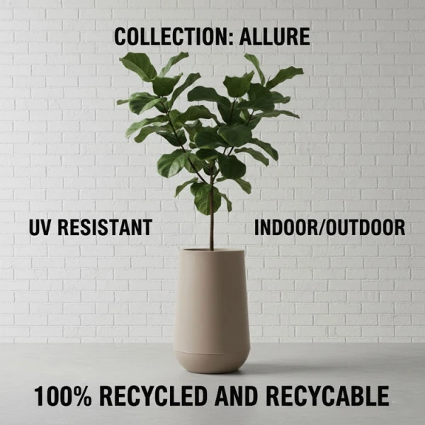 YOU PLANTERS ALLURE LARGE PLANT POT | YP-ALLURE-L/BEIGE - Image 